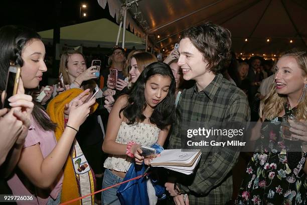 Timothee Chalamet attends the 2018 Texas Film Awards at AFS Cinema on March 8, 2018 in Austin, Texas.