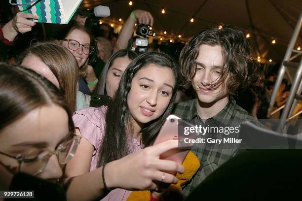 Timothee Chalamet attends the 2018 Texas Film Awards at AFS Cinema on March 8, 2018 in Austin, Texas.