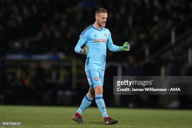 Daniel Bentley of Brentford during the Sky Bet Championship match between Burton Albion and Brentford the at Pirelli Stadium on March 6, 2018 in...