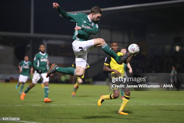 Henrik Dalsgaard of Brentford during the Sky Bet Championship match between Burton Albion and Brentford the at Pirelli Stadium on March 6, 2018 in...