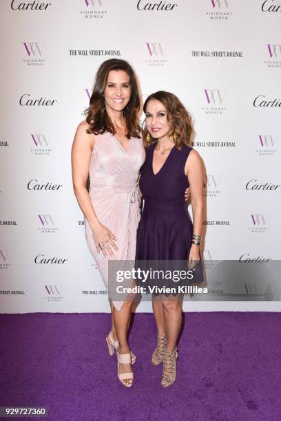 Lu Parker and Angella Nazarian attend Visionary Women Honors Demi Moore in Celebration of International Women's Day on March 8, 2018 in Beverly...