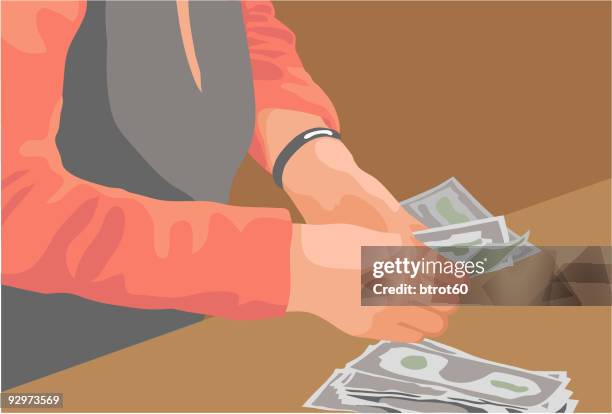 cashier - vest midsection stock illustrations