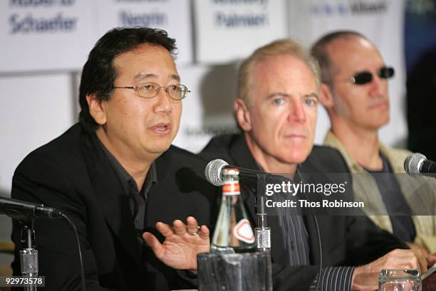 Cinematographers Michael Goi, Richard Crudo, and Roberto Schaefer attend day 7 of the 2009 American Film Market, Film or Digital... That's the...