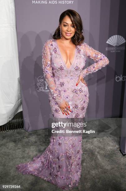 Actress La La Anthony attends the 2018 amfAR Gala New York at Cipriani Wall Street on February 7, 2018 in New York City.