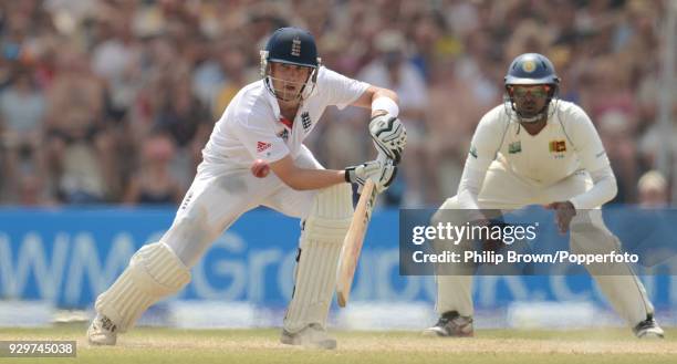 Jonathan Trott batting for England during his innings of 112 in the 1st Test match between Sri Lanka and England at the Galle International Stadium,...