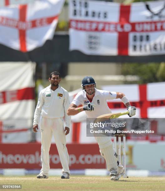 Kevin Pietersen of England sets off for the run that brings up his century during his innings of 151 runs in the 2nd Test match between Sri Lanka and...