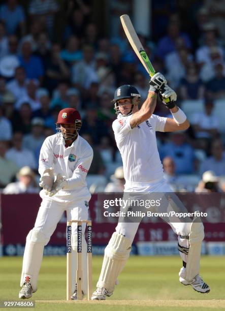 Kevin Pietersen batting for England during his innings of 80 runs in the 2nd Test match between England and West indies at Trent Bridge, Nottingham,...