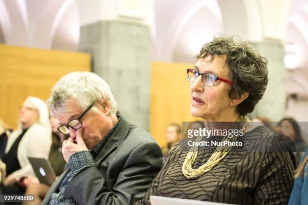 From the left -Less Allamby, Prof. Carol Sangler, during the event About Abortion: the law and politics of reform, organized by The Irish Centre for...