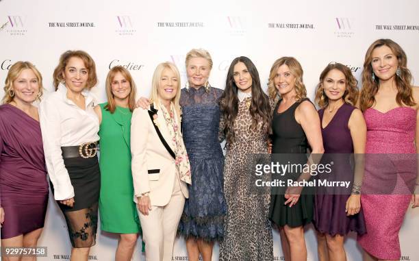 Visionary Women's Nancy Ellin, Shilla Hekmat, Nina Kotick, Nancy Ellin, Lili Bosse, Visionary Women's President Shelley Reid, Honoree Demi Moore,...