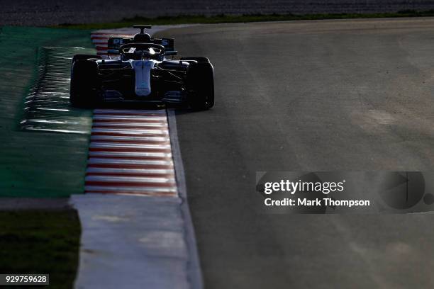 Valtteri Bottas driving the Mercedes AMG Petronas F1 Team Mercedes WO9 on track during day four of F1 Winter Testing at Circuit de Catalunya on March...