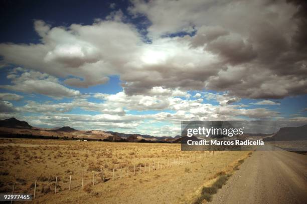 patagonian road - radicella stock pictures, royalty-free photos & images