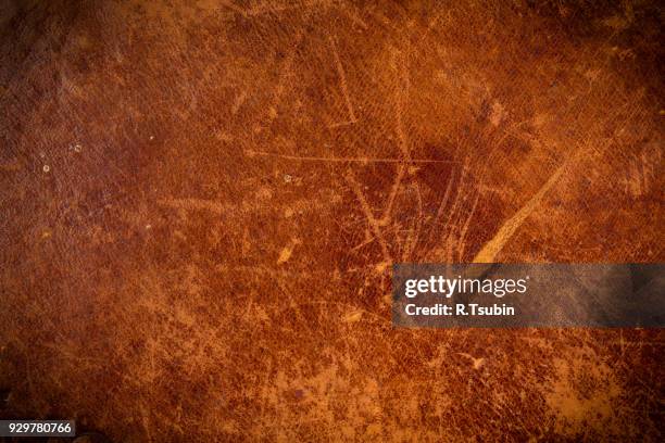 old leather texture with dark edges - mottled skin stock pictures, royalty-free photos & images