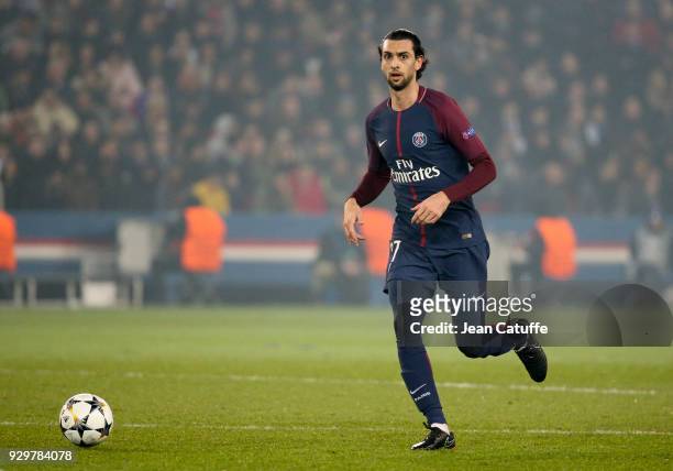 Javier Pastore of PSG during the UEFA Champions League Round of 16 Second Leg match between Paris Saint-Germain and Real Madrid at Parc des Princes...