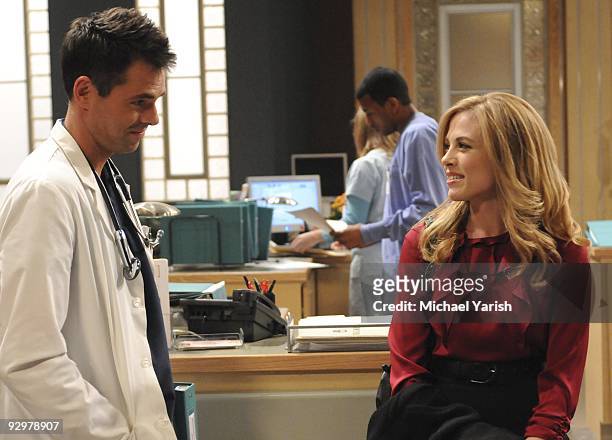 Jason Thompson and Julie Mond in a scene that airs the week of November 16, 2009 on Disney General Entertainment Content via Getty Images Daytime's...