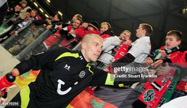 Robert Enke of Hannover 96 during the Bundesliga match between Hannover 96 and Hamburger SV at AWD-Arena on November 8, 2009 in Hanover, Germany.