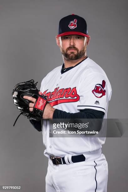 Pitcher Preston Claiborne poses for a photo during the Cleveland Indians photo day on Wednesday, Feb. 21, 2018 at Goodyear Ballpark in Goodyear, Ariz.