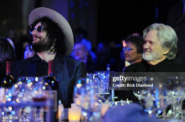 Producer Don Was and BMI Icon Kris Kristofferson during the 57th Annual BMI Country Awards at BMI on November 10, 2009 in Nashville, Tennessee.