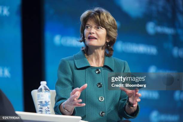Senator Lisa Murkowski, a Republican from Alaska, speaks during the 2018 CERAWeek by IHS Markit conference in Houston, Texas, U.S., on Friday, March...