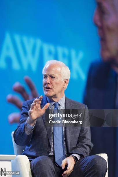 Senate Majority Whip John Cornyn, a Republican from Texas, speaks during the 2018 CERAWeek by IHS Markit conference in Houston, Texas, U.S., on...