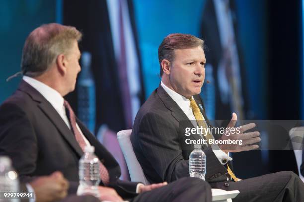 Eric Silagy, president and chief executive officer of Florida Power & Light Co., speaks during the 2018 CERAWeek by IHS Markit conference in Houston,...