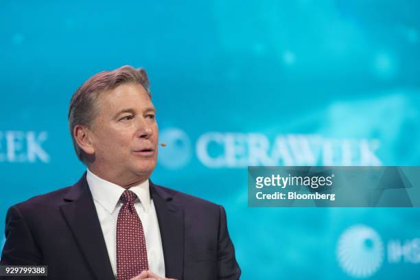 Brian Coffman, president and chief executive officer of Motiva Enterprises LLC, speaks during the 2018 CERAWeek by IHS Markit conference in Houston,...