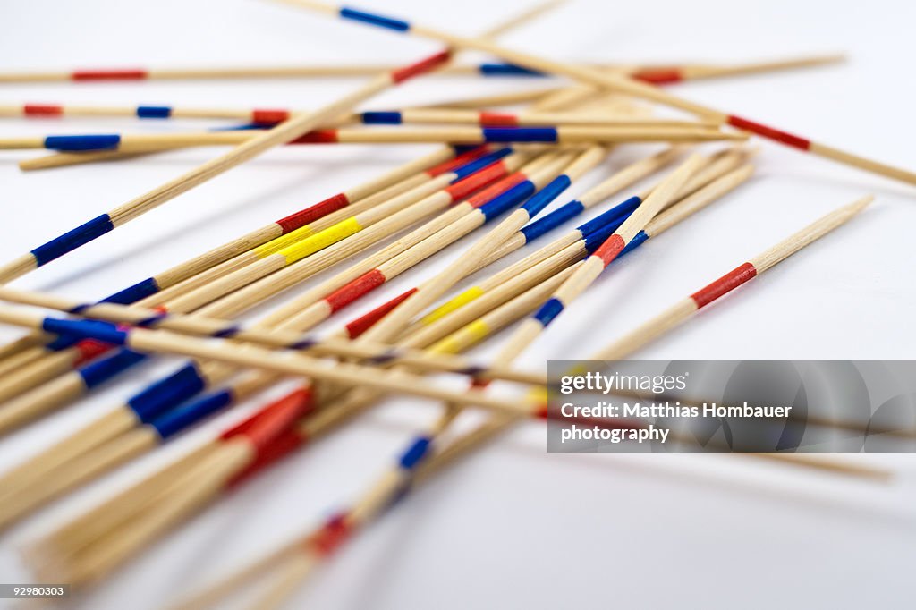 Mikado sticks on white background