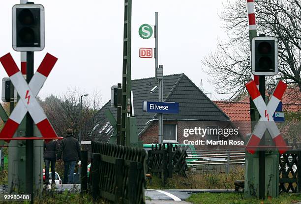 The Eilvese regional station is pictured on November 11, 2009 in Eilvese, Germany. Robert Enke, aged 32, goalkeeper for Hannover 96 and the German...