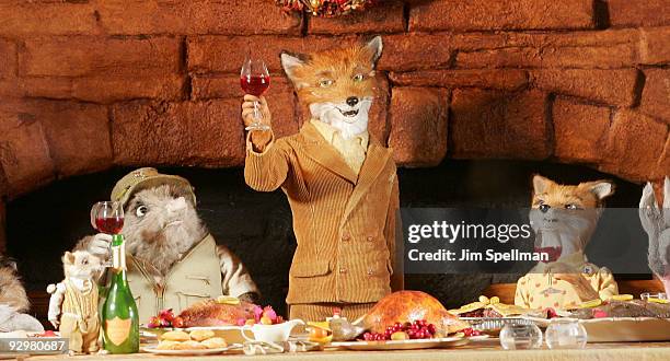 General view of the window display at the premiere Of 'Fantastic Mr. Fox' at Bergdorf Goodman on November 10, 2009 in New York City.