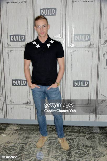 Adam Rippon attends Build series to discuss the 2018 Winter Olympics at Build Studio on March 9, 2018 in New York City.