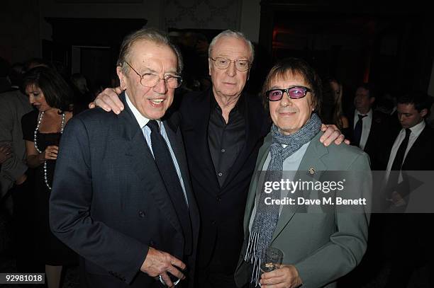 David Frost, Michael Caine and Bill Wyman attend the Harry Brown European Film Premiere Afterparty on November 10, 2009 in London, England.