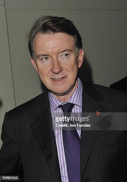 Peter Mandelson attends the London Evening Standard Influentials Party, at Burberry on November 10, 2009 in London, England.