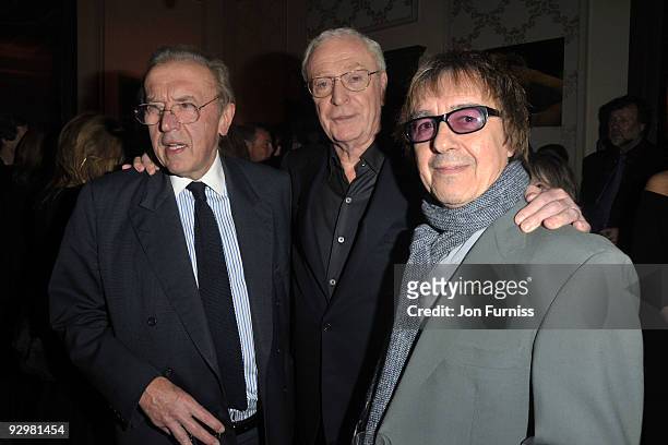 David Frost, Michael Cain and Bill Wyman attends the after party for the European Premiere of 'Harry Brown' at Odeon Leicester Square on November 10,...