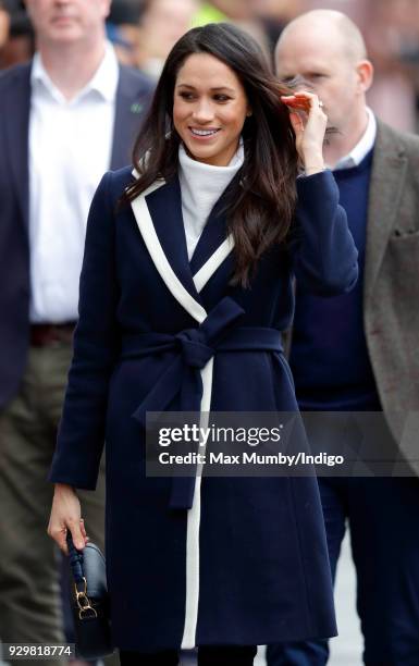 Meghan Markle visits Millennium Point to attend an event celebrating International Women's Day on March 8, 2018 in Birmingham, England.