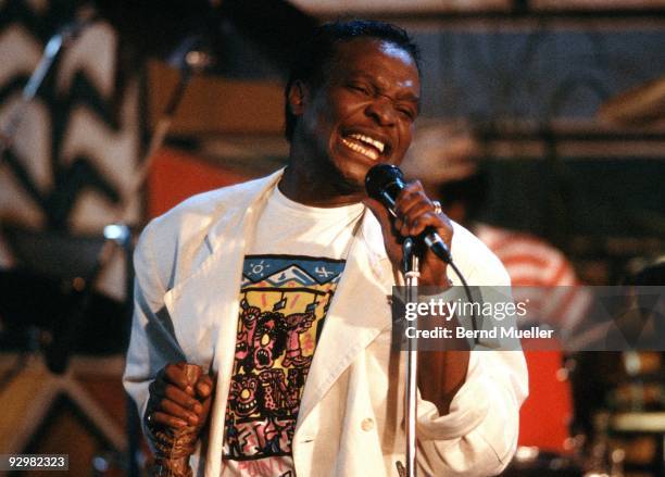 Mory Kante performs on 'Formel Eins' TV show on August 14th, 1988 in Munich, Germany.