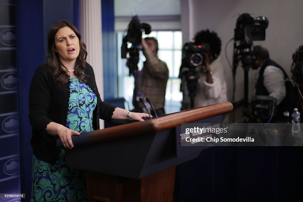 Sarah Huckabee Sanders Holds Press Briefing At The White House