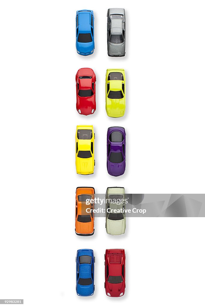 Traffic jam of toy cars