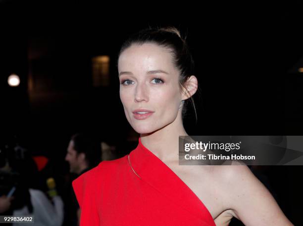 Sarah Dumont attends the premiere of Crackle's 'The Oath' at Sony Pictures Studios on March 7, 2018 in Culver City, California.