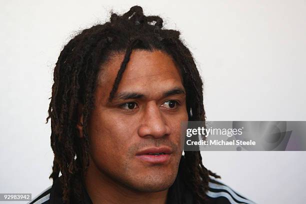 Rodney So'oialo who will captain the All Blacks against Italy during a press conference at the team hotel on November 11, 2009 in Milan, Italy.