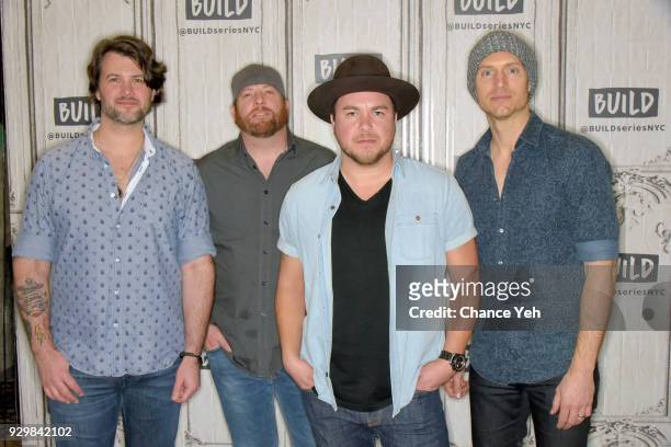 Chris Thompson, James Young, Mike Eli and Jon Jones of Eli Young Band attend Build series to discuss "Fingerprints" at Build Studio on March 9, 2018...