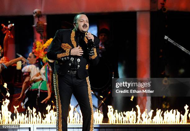 Recording artist Pepe Aguilar performs during the 10th Annual Latin GRAMMY Awards at the Mandalay Bay Events Center November 5, 2009 in Las Vegas,...