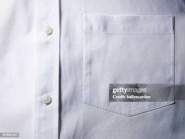 white shirt pocket detail. - pocket stock-fotos und bilder