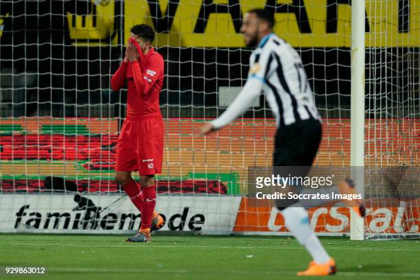 Adam Maher of FC Twente during the Dutch Eredivisie match between Heracles Almelo v Fc Twente at the Polman Stadium on March 9, 2018 in Almelo...