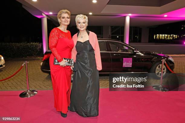 Andrea Spatzek and Birgit Lechtermann attend the Gloria - Deutscher Kosmetikpreis at Hilton Hotel on March 9, 2018 in Duesseldorf, Germany.