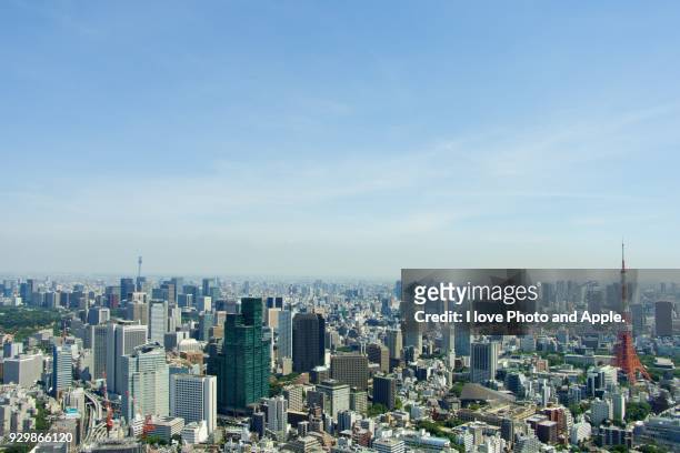 tokyo skyline view from roppongi - minato stock pictures, royalty-free photos & images