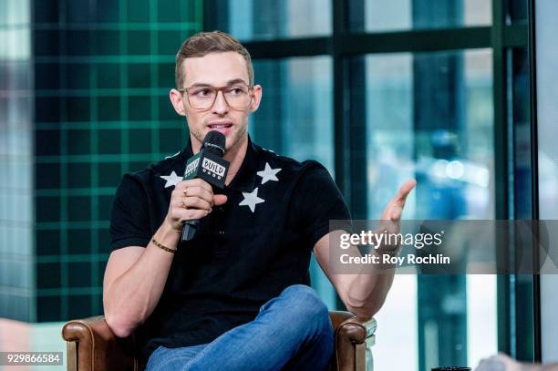 Adam Rippon discusses 2018 Winter Olympics with the Build Series at Build Studio on March 9, 2018 in New York City.