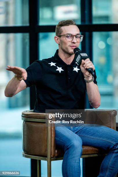 Adam Rippon discusses 2018 Winter Olympics with the Build Series at Build Studio on March 9, 2018 in New York City.