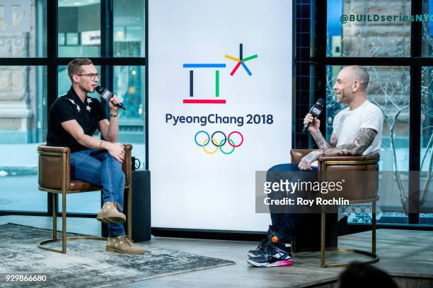 Adam Rippon discusses 2018 Winter Olympics with the Build Series at Build Studio on March 9, 2018 in New York City.