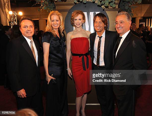 Writer Publisher Relations, Nashville Jody Williams, Caroline Bryant , Nicole Kidman, Keith Urban and Del Bryant attends the 57th Annual BMI Country...