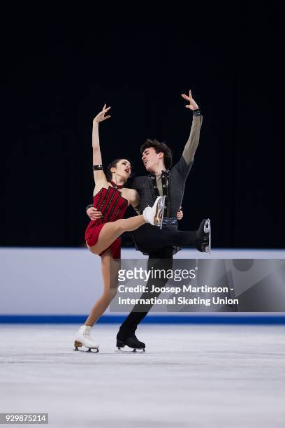 Caroline Green and Gordon Green of the United States compete in the Junior Ice Dance Free Dance during the World Junior Figure Skating Championships...