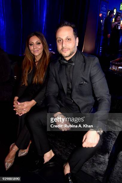 Design virtuoso Gauri Khan with Chivas India's Pulkith Modi at the second edition of Chivas Alchemy at The Lodhi Hotel on March 9, 2018 in New Delhi,...